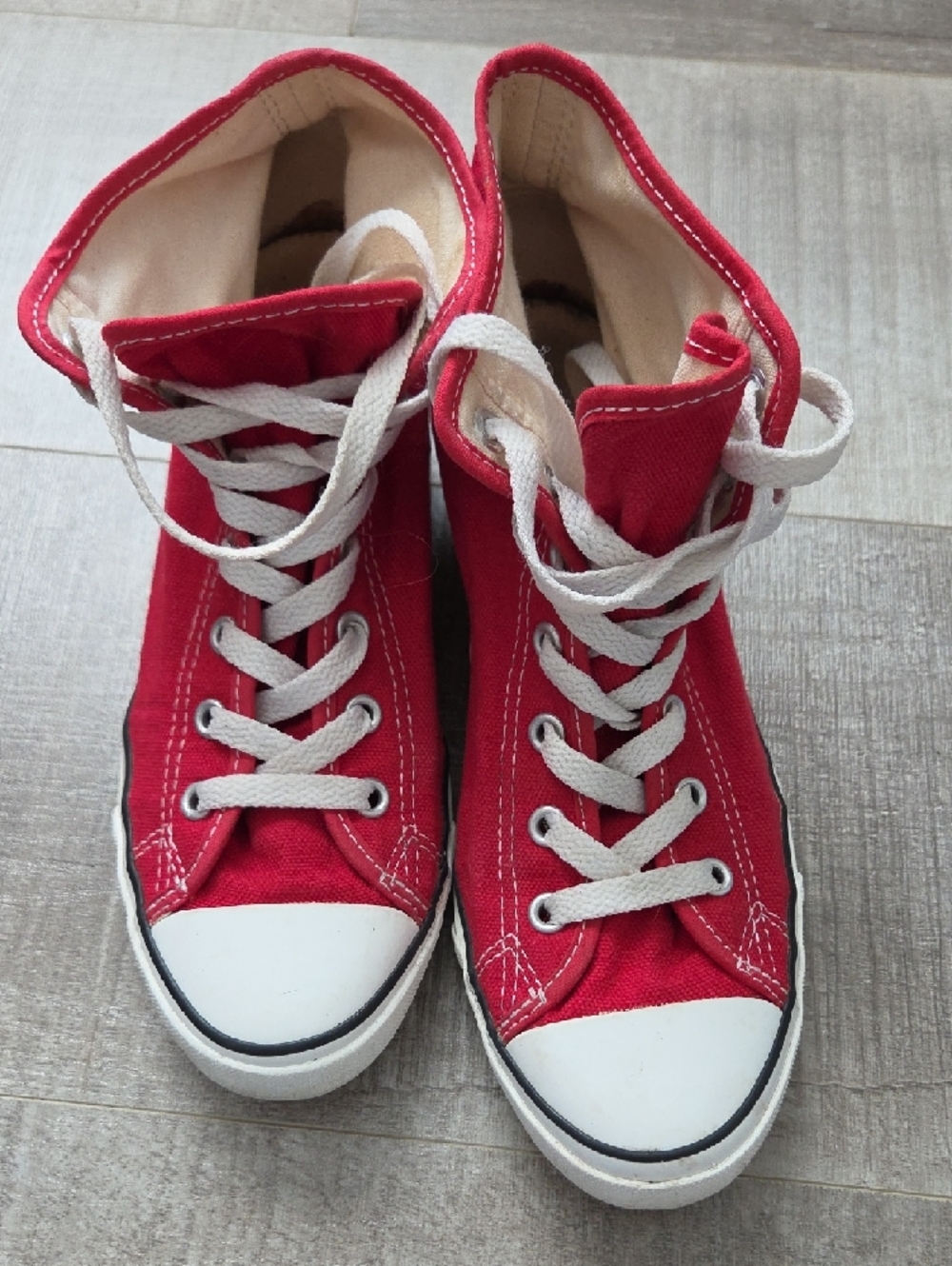 Converse Red High Top Platform Sneakers - Picture 3 of 7